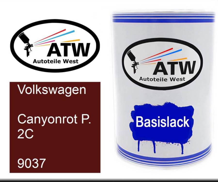 Volkswagen, Canyonrot P. 2C, 9037: 500ml Lackdose, von ATW Autoteile West.